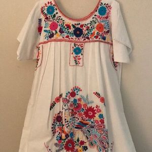 Embroidered Mexican Dress